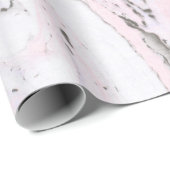 Papier Cadeau Bracelets en marbre blanc rose et gris (Coin rond)