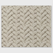 Papier Cadeau Braided Thread Knit Texture – Warm Beige (2) (Plat)