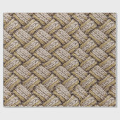 Papier Cadeau Braided Thread Knit Texture – Warm Beige (3) (Plat)