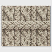 Papier Cadeau Braided Thread Knit Texture – Warm Beige (4) (Plat)