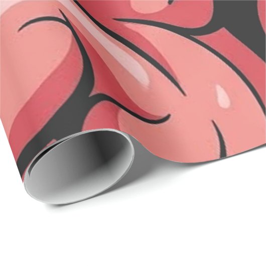 Papier Cadeau Brain Pattern Wrapping Paper (Coin rond)