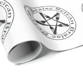 Papier Cadeau Braise Seitan Vegan Pentagram (dark version) (Coin rond)