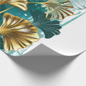 Papier Cadeau Branche avec Feuilles d'or Ginko Biloba (Coin)