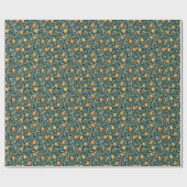 Papier Cadeau Branche de Citrus Orange et Jaune (Plat)