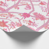 Papier Cadeau Branche de pivoine rose et orange (Coin)