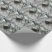 Papier Cadeau Branche des pins neigeux Photographie de la nature (Coin)