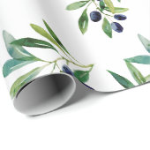 Papier Cadeau Branche d'olive italienne (Coin rond)