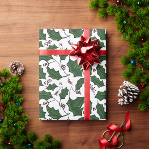 Papier Cadeau Branche Holly et baie