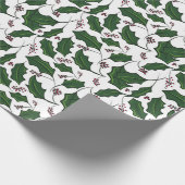 Papier Cadeau Branche Holly et baie (Coin)
