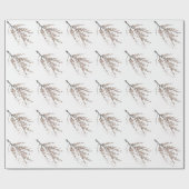 Papier Cadeau Branche moderne tendance cerise fleurie arbre (Plat)