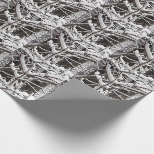 Papier Cadeau Branches couvertes de neige (Coin)