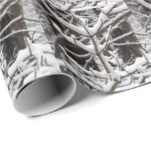 Papier Cadeau Branches couvertes de neige (Coin rond)
