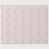 Papier Cadeau Branches d'arbre rose et crème (Plat)