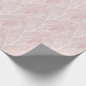 Papier Cadeau Branches d'arbre rose et crème (Coin)