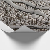 Papier Cadeau Branches d'arbres couvertes de neige (Coin)