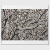 Papier Cadeau Branches d'arbres couvertes de neige (Plat)