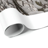 Papier Cadeau Branches d'arbres couvertes de neige (Coin rond)