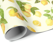 Branches de citron à l'aquarelle avec motif de fle