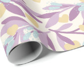 Papier Cadeau Branches de coeurs fleurs de Saint-Valentin motif  (Coin rond)