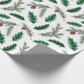 Papier Cadeau Branches de cônes et de pins (Coin)