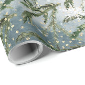 Papier Cadeau Branches de l'épinette d'hiver (Coin rond)