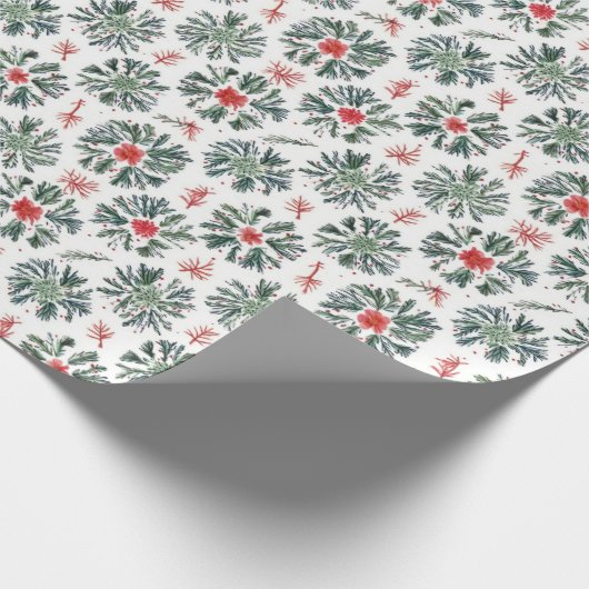 Papier Cadeau Branches de Noël (Coin)