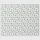 Papier Cadeau Branches de pin à feuillage persistant et Noël de (Plat)