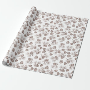 Papier Cadeau Branches de pin Cône de pin Cadeau rustique