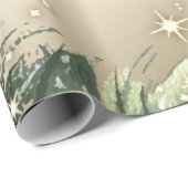 Papier Cadeau Branches de pin Cônes de pin Noël  (Coin rond)