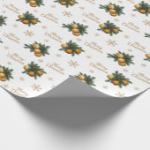 Papier Cadeau Branches de pin Gold Snowflake Bauble Ornement (Coin)