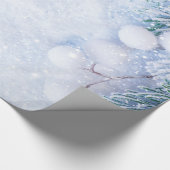 Papier Cadeau Branches de pin, Neige (Coin)