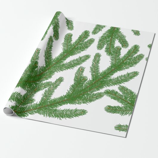 Papier Cadeau branches de sapin de Noël (Déroulé)
