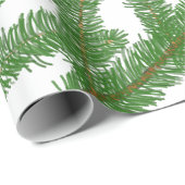 Papier Cadeau branches de sapin de Noël (Coin rond)