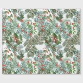 Papier Cadeau Branches d'épinette et motif de Noël d'omella (Plat)