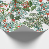 Papier Cadeau Branches d'épinette et motif de Noël d'omella (Coin)