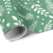 Papier Cadeau Branches d'hiver | Vacances (Coin rond)