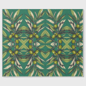 Papier Cadeau Branches d'olivier Free Palestine floral & botaniq (Plat)