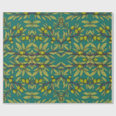 Papier Cadeau Branches d'olivier Free Palestine floral & botaniq (Plat)