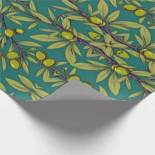 Papier Cadeau Branches d'olivier Free Palestine floral & botaniq (Coin)
