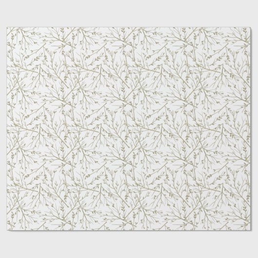 Papier Cadeau Branches dorées (Plat)
