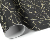 Papier Cadeau Branches dorées (Coin rond)