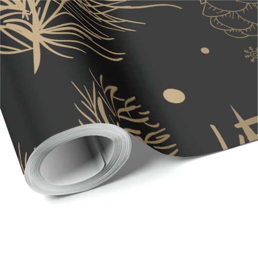 Papier Cadeau Branches et pin 2 (Coin rond)