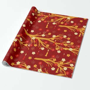 Papier Cadeau Branches et Tassels chinois