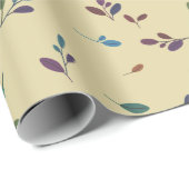 Papier Cadeau Branches/feuilles colorées (Coin rond)