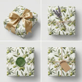 Papier Cadeau Branches Plantes d'olivier : Conception inspirée d