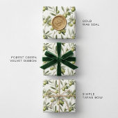 Papier Cadeau Branches Plantes d'olivier : Conception inspirée d