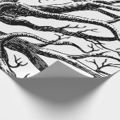 Papier Cadeau Branches rustiques Abstraites en noir et blanc (Coin)