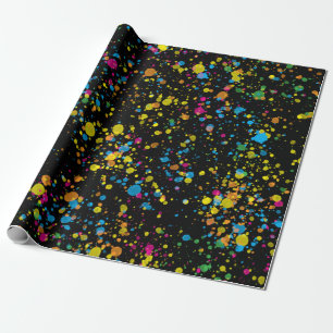 Papier Cadeau Bras de confetti à minuscule peinture multicolore