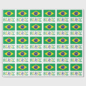 Papier Cadeau Brasil et Verte et Jaune (Plat)