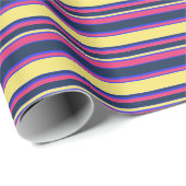 Papier Cadeau Brayures rose, jaune et bleue (Coin rond)